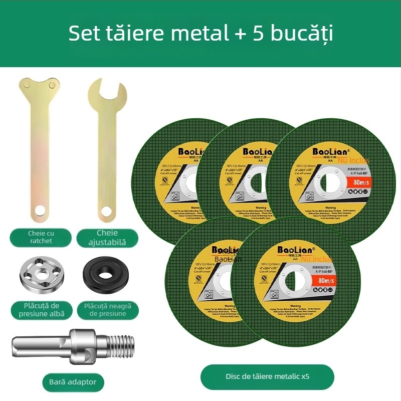 Kit de conversie a bormașinei în șlefuitor unghiular cu adaptor de mandrină, tijă de conectare și cap de tăiere (Warranty)