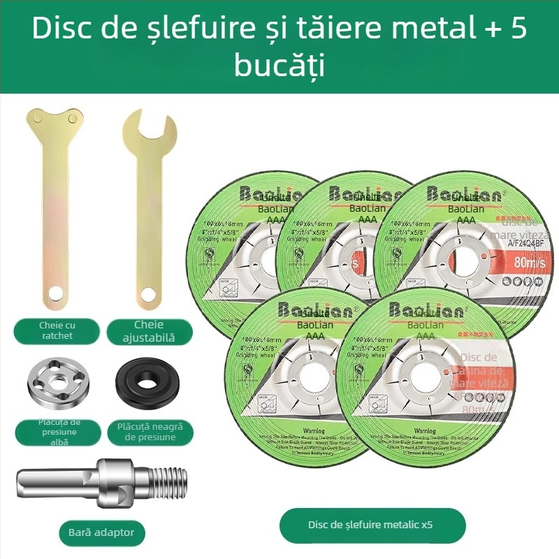 Kit de conversie a bormașinei în șlefuitor unghiular cu adaptor de mandrină, tijă de conectare și cap de tăiere (Warranty)
