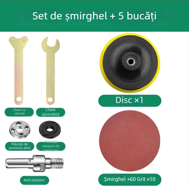 Kit de conversie a bormașinei în șlefuitor unghiular cu adaptor de mandrină, tijă de conectare și cap de tăiere (Warranty)