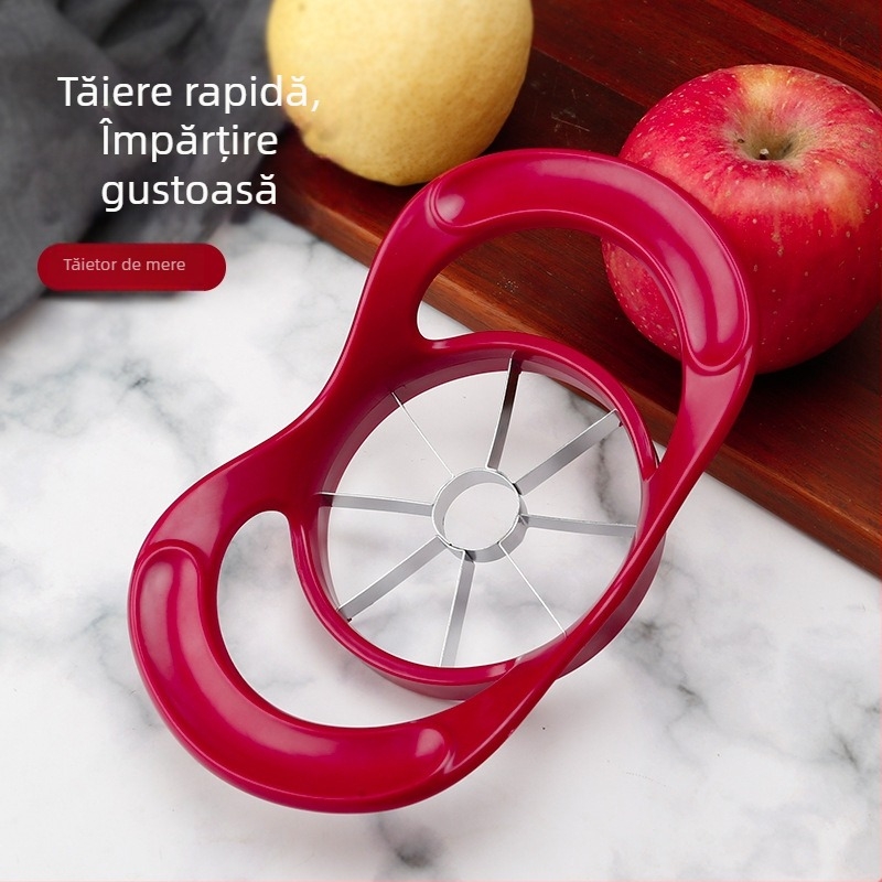 Tăietor de mere cu îndepărtător de sâmburi, set de 8 piese, oțel inoxidabil 430, divizor de fructe