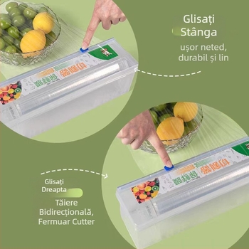 Tăietor pentru folie alimentară și folie de aluminiu cu cutie de ambalare – brand Yijia, nu este importat, fără logo