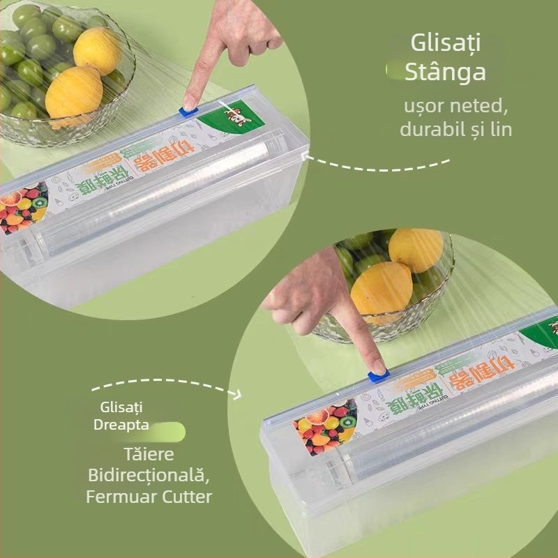 Tăietor pentru folie alimentară și folie de aluminiu cu cutie de ambalare – brand Yijia, nu este importat, fără logo