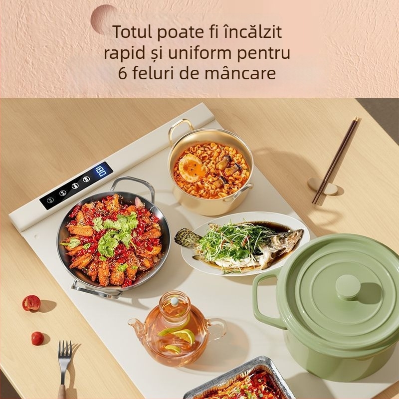 Three Little Chefs placă de încălzire din silicon inteligentă, încălzitor de mâncare rolabil pentru uz casnic, 620x400 mm, 300 W, 220 V, 2 kg, personalizabil