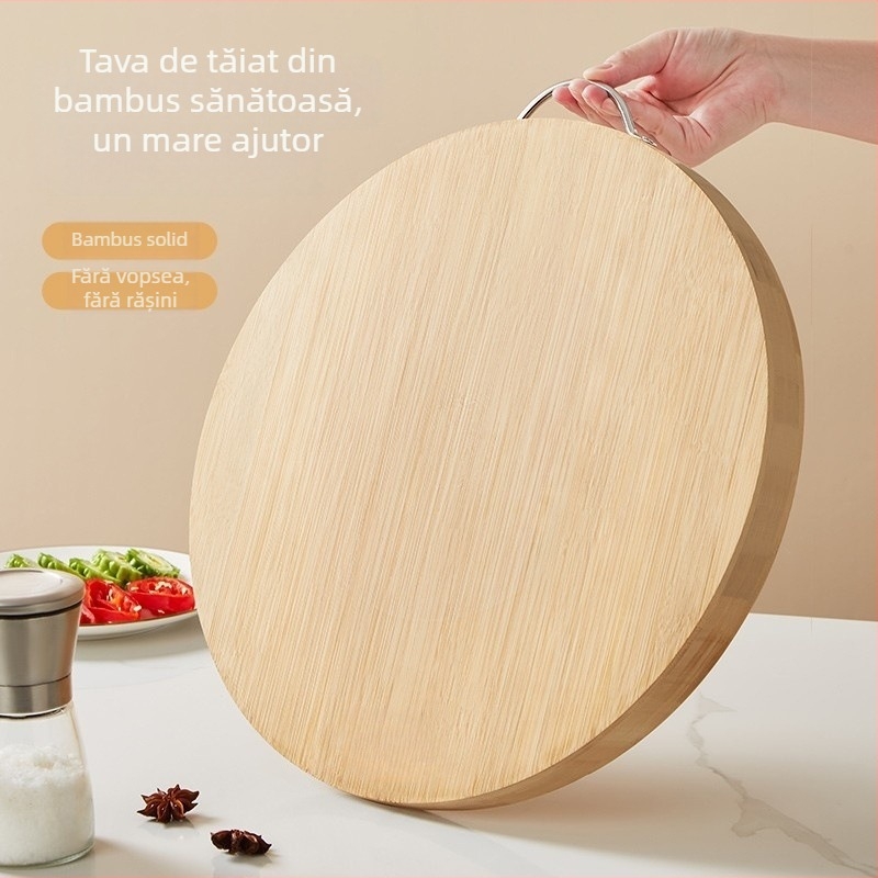 Placă de tăiat din lemn masiv, cu protecție anti-mucegai și antibacteriană, pentru uz casnic