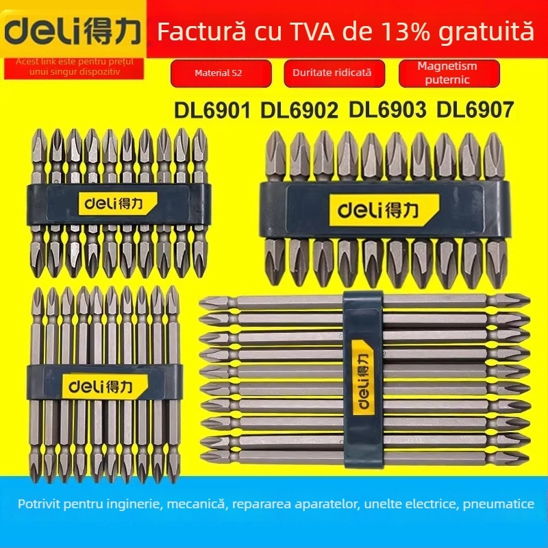Bit Phillips pentru șurubelniță pneumatică/electrică, cu magnet — cap încrucișat, material: santal mov, marcă: Other
