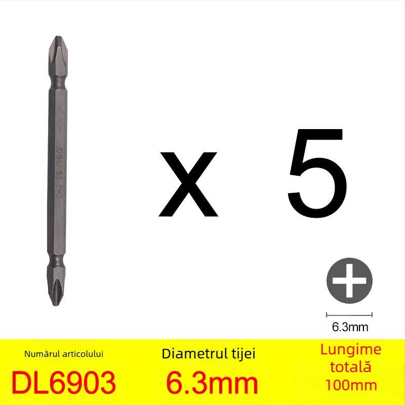 Bit Phillips pentru șurubelniță pneumatică/electrică, cu magnet — cap încrucișat, material: santal mov, marcă: Other