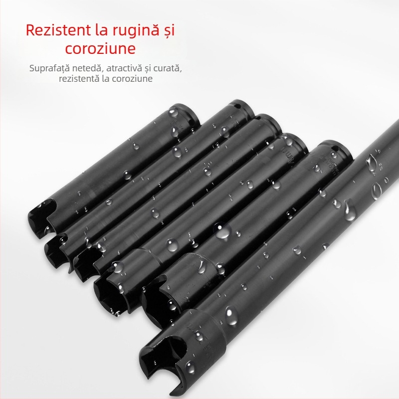 Soclu pentru șurubelniță electrică, deschidere deschisă, prelungită și îngroșată, pentru tâmplărie și schele — Ming Kite oțel crom-vanadiu, finisaj negru, 277 g