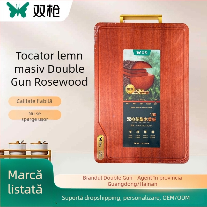 Tocător din rosewood, Double Gun, cu două fețe, clasă alimentară, origine Lishui.