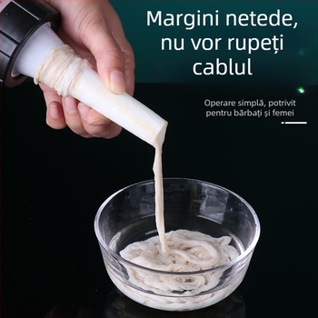 Umplător manual pentru cârnați pentru uz casnic, material PP, logo tipărit, opțiune de personalizare.