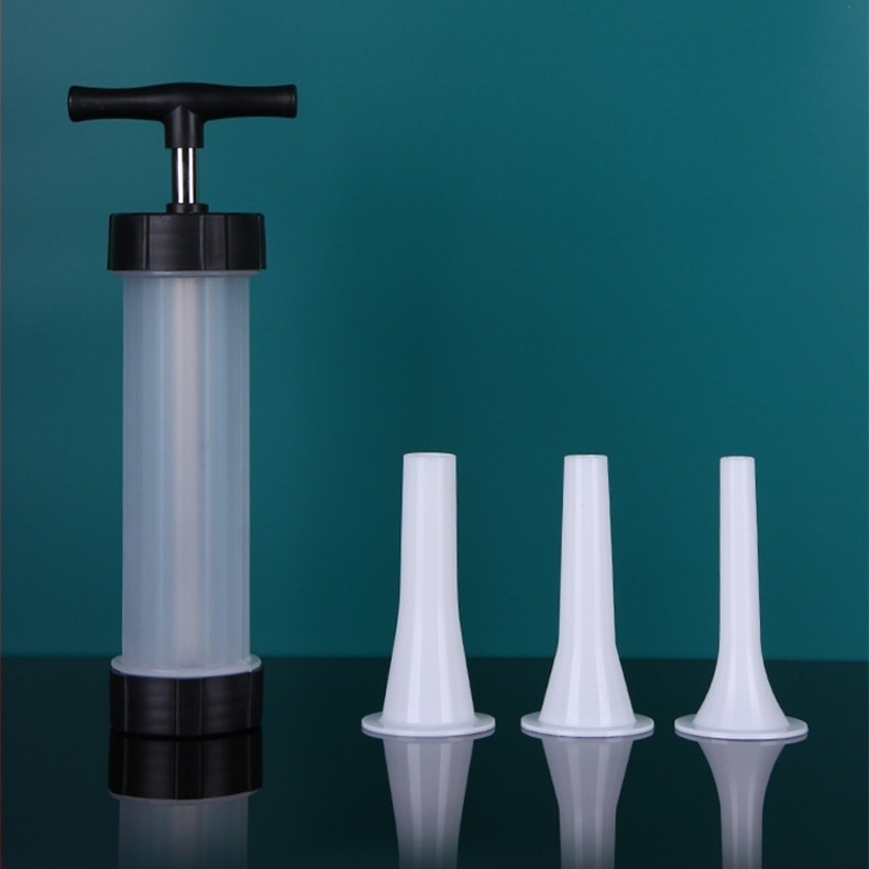 Umplător manual pentru cârnați pentru uz casnic, material PP, logo tipărit, opțiune de personalizare.