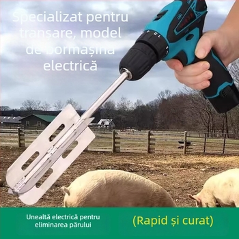 Cuțit electric dehairing, alimentat cu baterie litiu, lamă din oțel inoxidabil, carcasă din PP, pentru porci, bovine și oi, prelucrare carne