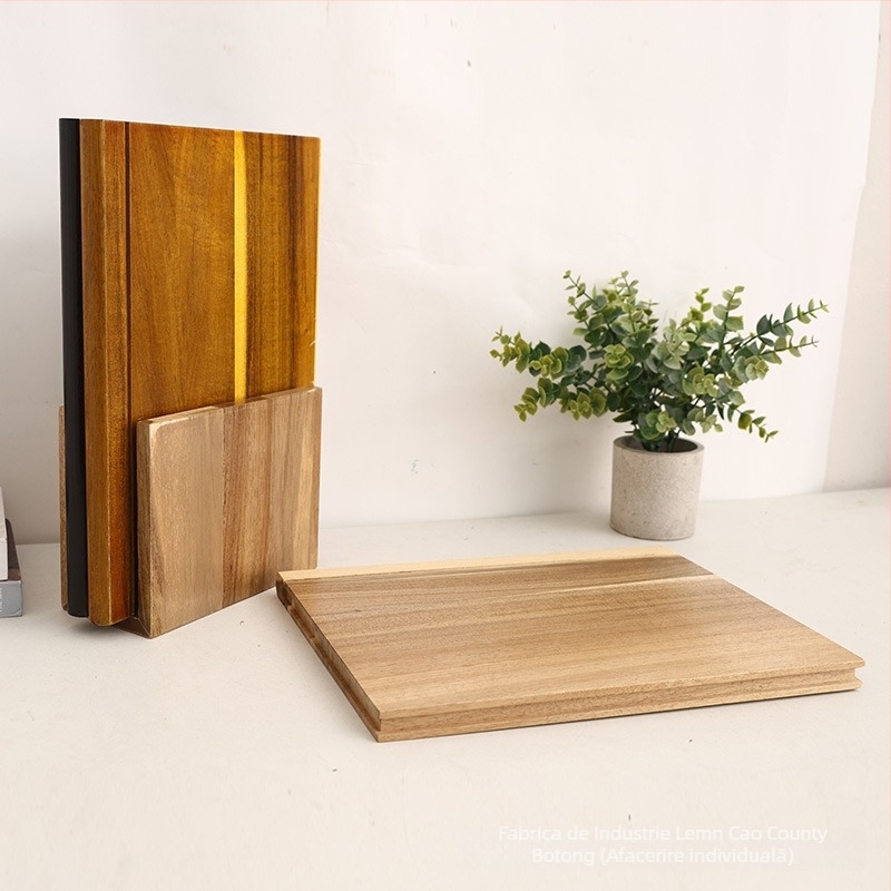 Set de tocătoare din lemn de acacia, formă de carte, 3 bucăți cu bază, cu două fețe, pentru uz casnic