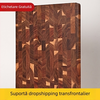 Tăietor de legume din lemn cu model checkerboard, dublu-față, stil modern minimalist, lansat în 2024