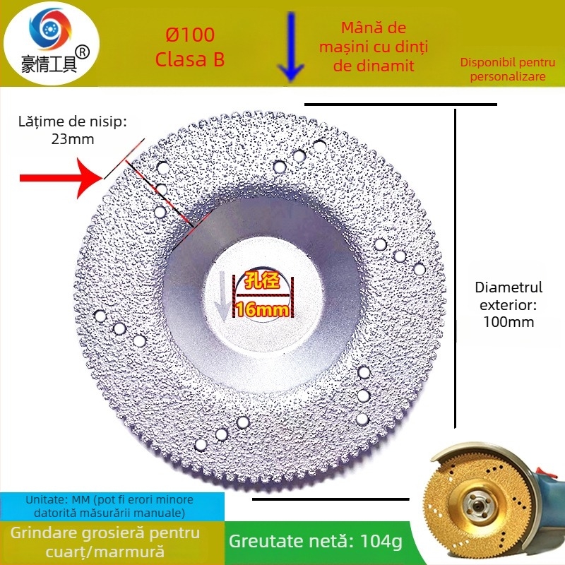 Disc diamant pentru flex – disc arc brazed sudat pentru șlefuire și tăiere marmură, granit, plăci, piatră și sticlă – Pride Tools
