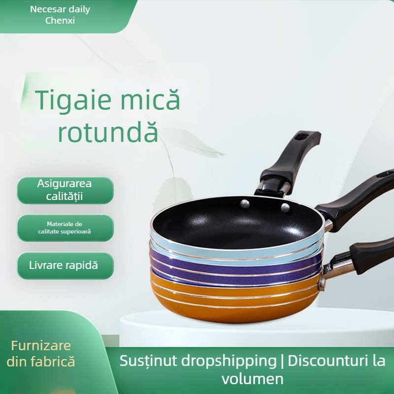 Chenxi 0010 Tigaie din oțel inoxidabil, antiaderentă, cu mâner, bază multistrat, compatibilă cu plita pe gaz