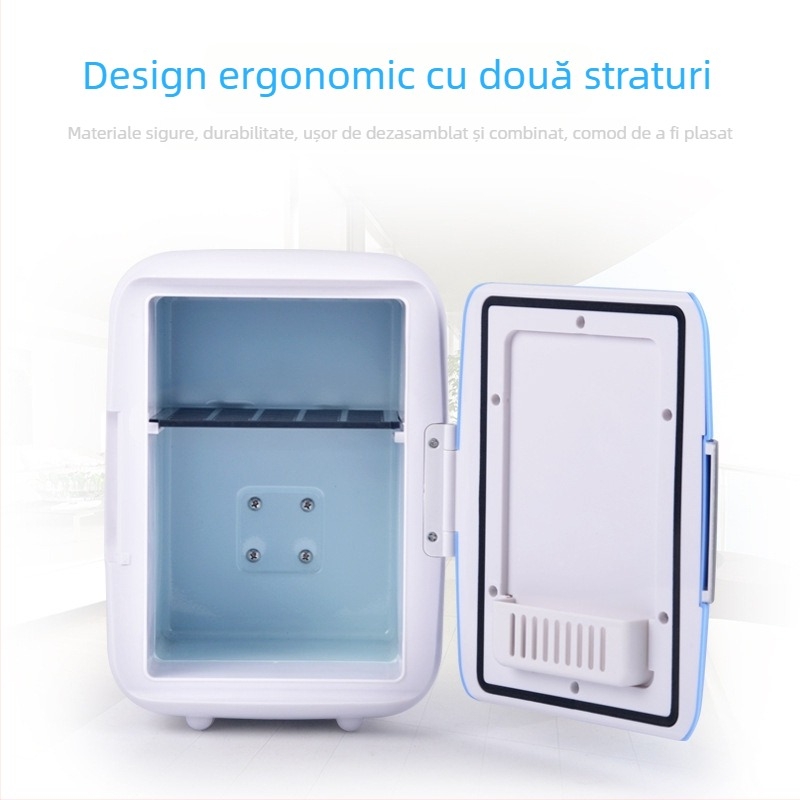 Frigider auto 4L, dual pentru mașină și casă, răcire/încălzire, 12V, 220W, corp ABS, interval de temperatură 1–12°C