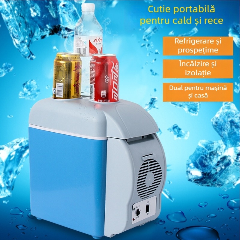 Frigider auto cald și rece pentru mașină și casă, 12–24V DC, 30–48W, 2,5 kg, răcire la 18°C, încălzire la 70°C