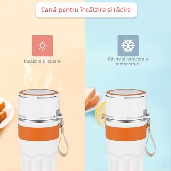 GN-L08 Căniță de călătorie din oțel inoxidabil pentru refrigerare sau încălzire, 15W