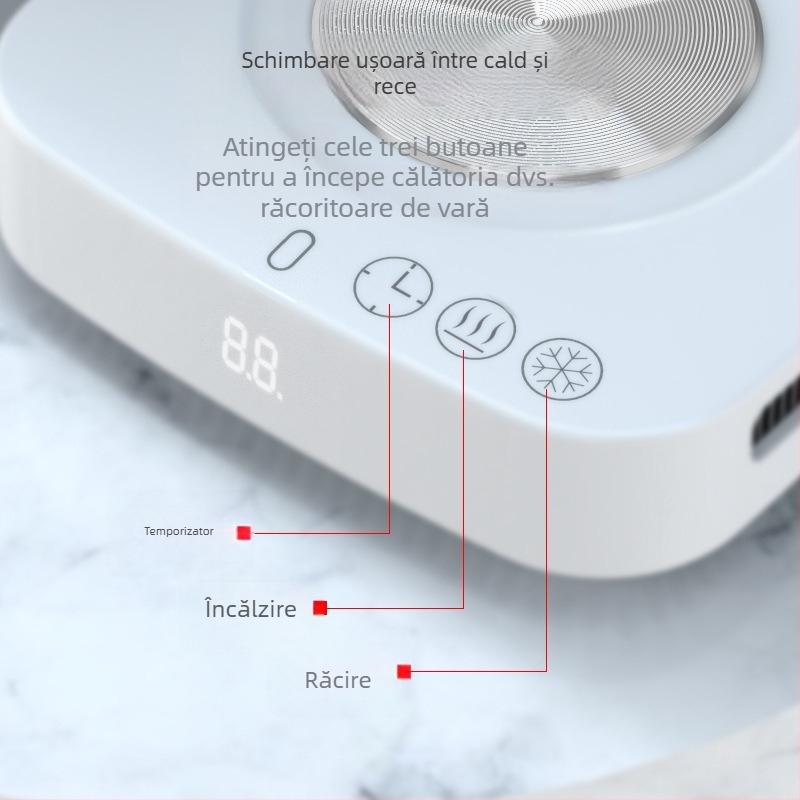 Suport inteligent pentru ceașcă cu afișaj digital și control al temperaturii, răcire și încălzire rapide, bază din ABS, diametru 65 mm, control prin atingere, oprire automată, alimentare prin cablu – Mengyixun