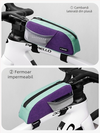 Geantă pentru țeava superioară și geantă pentru cadrul frontal pentru biciclete de munte și de drum – Capacitate mare, Model Yq-103, PU+Poliester, Brand Yiquan