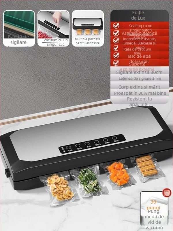 Mașină automată de vid pentru ambalarea alimentelor – carcasă ABS, 150W, 220V, model SKJ, funcție vid, alimentare prin priză