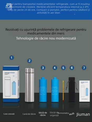 Cutie medicală de tip mini-frigider, răcitor portabil pentru insulină, reîncărcabil, răcire în mișcare, răcire cu compresor