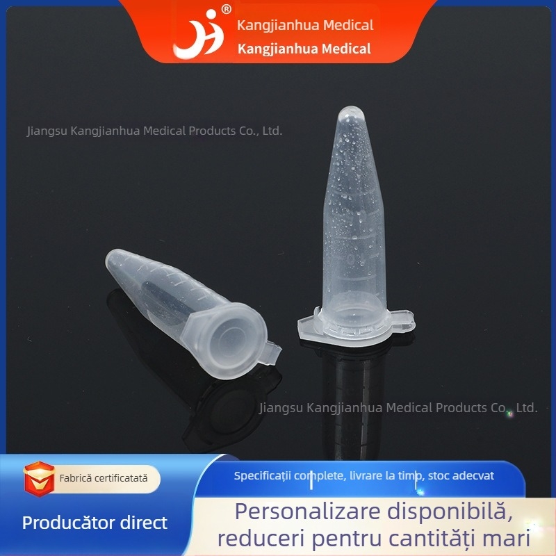 Tuburi centrifuge anticoagulante, de unică utilizare, cu fund ascuțit, criogenice, marcă Kang Jianhua