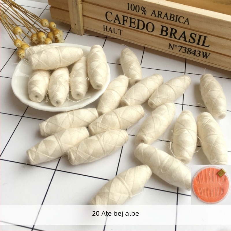 Fire de cusut pentru mână – mini, uz casnic, rolă mică, 200 bucăți