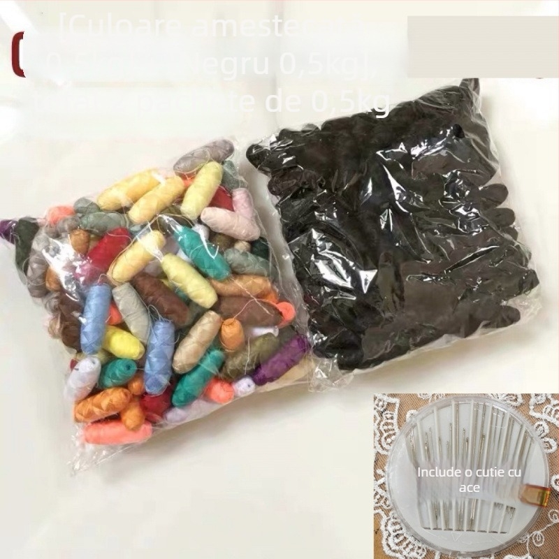 Fire de cusut pentru mână – mini, uz casnic, rolă mică, 200 bucăți