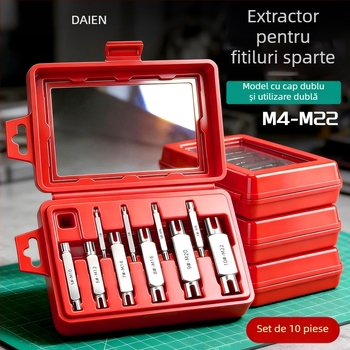Set extractoare de filete, cu capete duble, unelte manuale pentru îndepărtarea filetelor rupte – Dain Tool