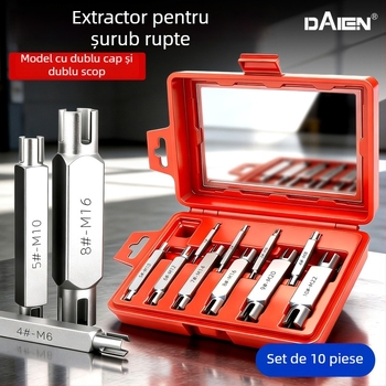 Set extractoare de filete, cu capete duble, unelte manuale pentru îndepărtarea filetelor rupte – Dain Tool