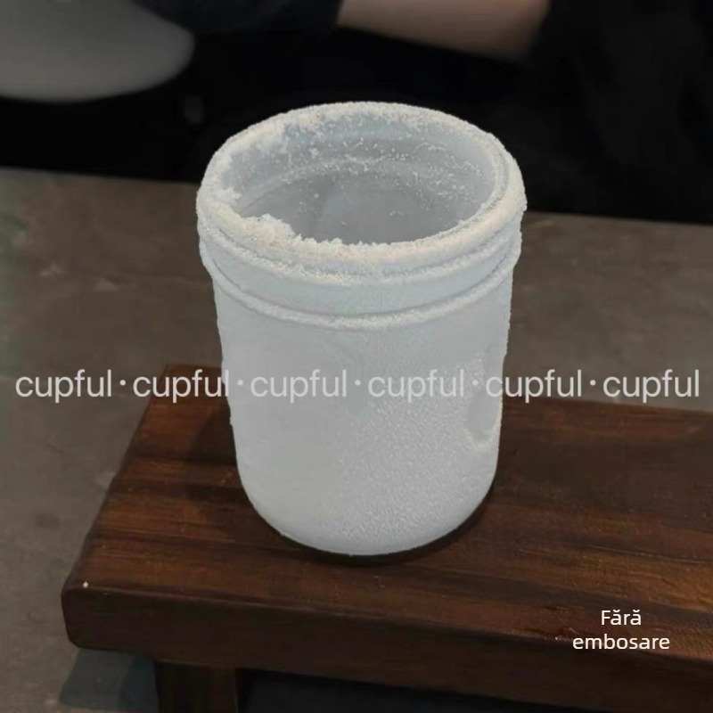 Dirty Coffee Cup cu sticlă îngroșată, capac și pahar pentru gheață