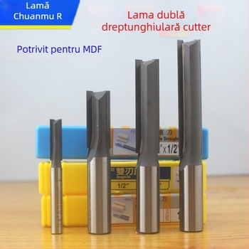 Freză pentru lemn, freză dreaptă cu dublu tăiere pentru placă densitate și lemn, compatibilă cu mașini de tăiat, freză Bakelite, prelucrare lemn și mașini de gravat
