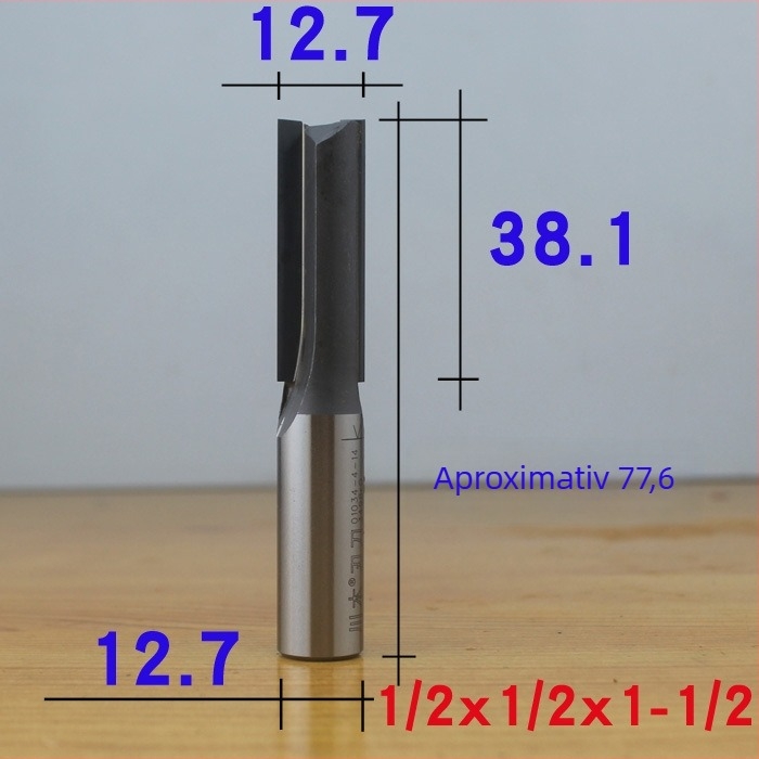 Freză pentru lemn, freză dreaptă cu dublu tăiere pentru placă densitate și lemn, compatibilă cu mașini de tăiat, freză Bakelite, prelucrare lemn și mașini de gravat