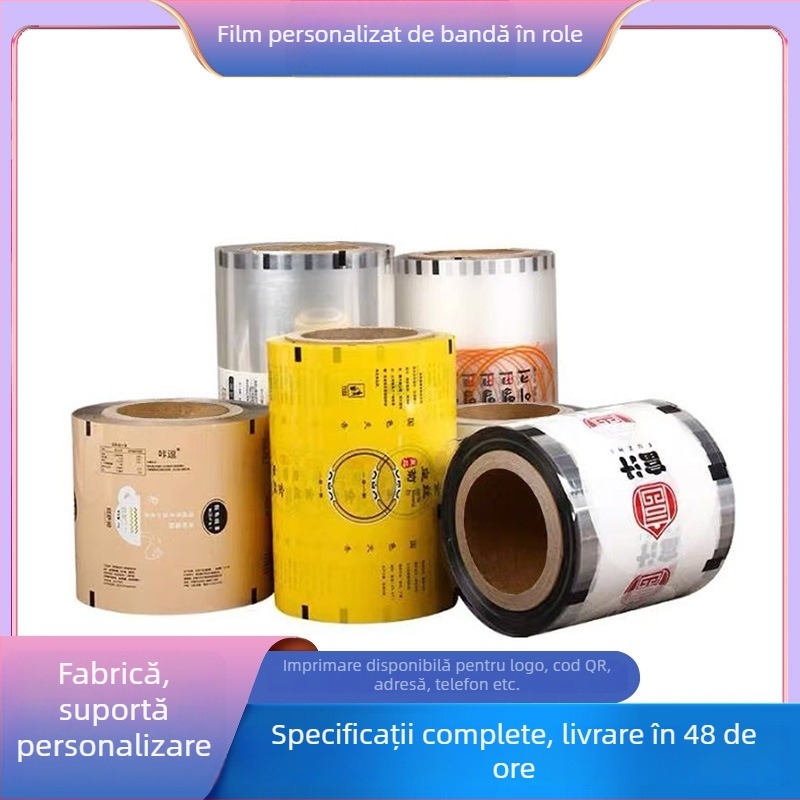 Film personalizat capac pahare ceai cu lapte, anti-ceață, film sigilare pentru pahare, OPP/PP, 7 silk, Rezistență la tracțiune bună, Brand Corinat, Cod 059