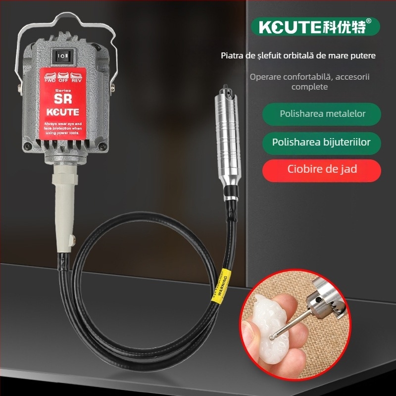 Mașină de gravură și lustruire pentru bijuterii, cu freare electrică pentru jad, metal și sculptură în lemn, ax moale (Putere: 3.7)