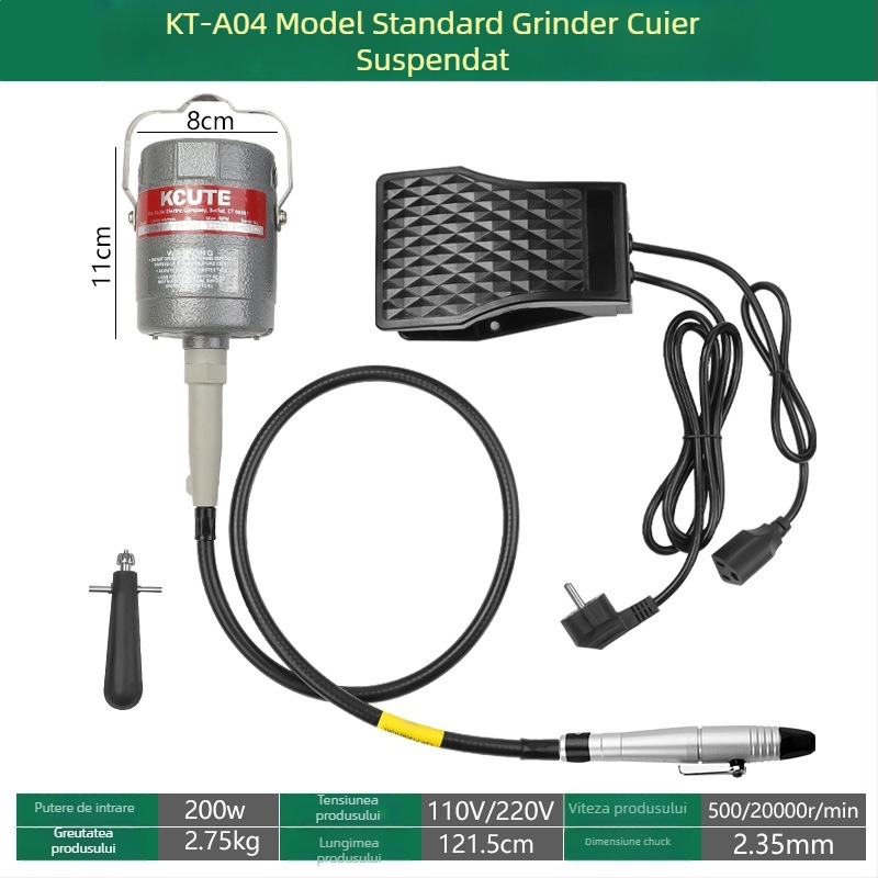 Mașină de gravură și lustruire pentru bijuterii, cu freare electrică pentru jad, metal și sculptură în lemn, ax moale (Putere: 3.7)