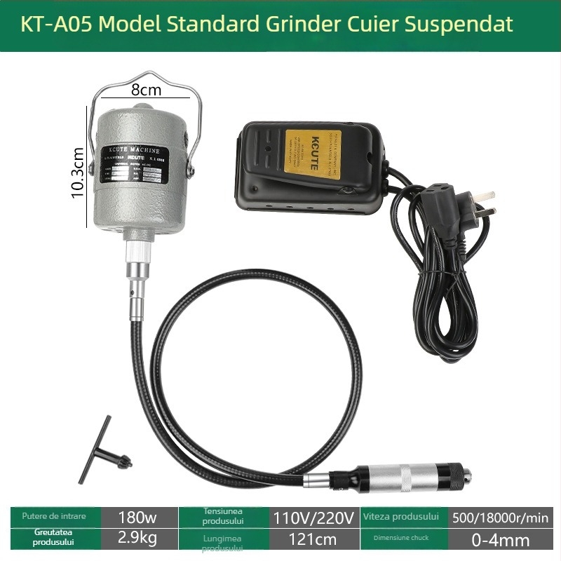 Mașină de gravură și lustruire pentru bijuterii, cu freare electrică pentru jad, metal și sculptură în lemn, ax moale (Putere: 3.7)