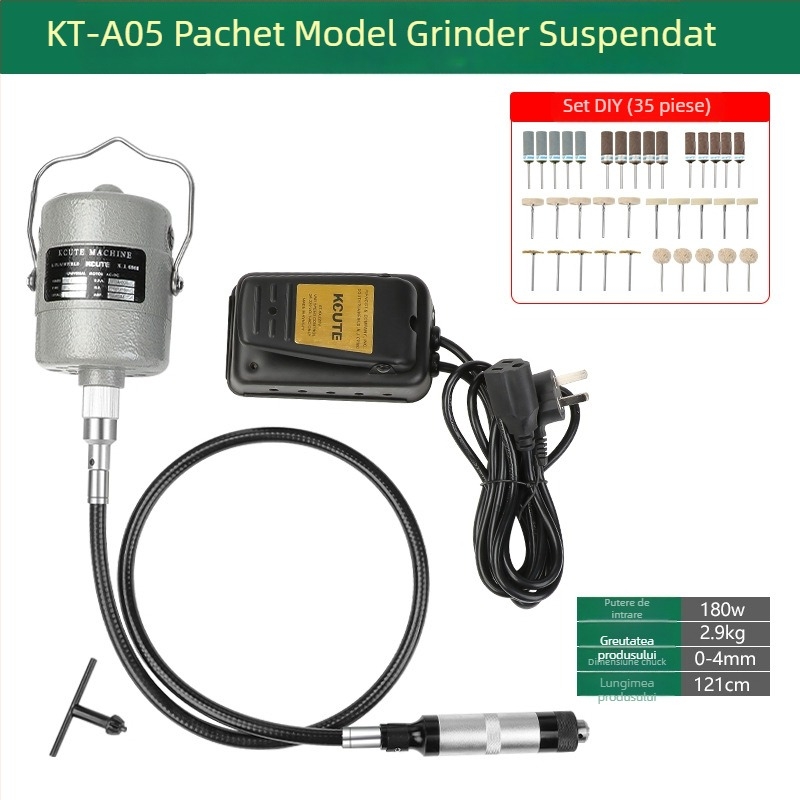 Mașină de gravură și lustruire pentru bijuterii, cu freare electrică pentru jad, metal și sculptură în lemn, ax moale (Putere: 3.7)