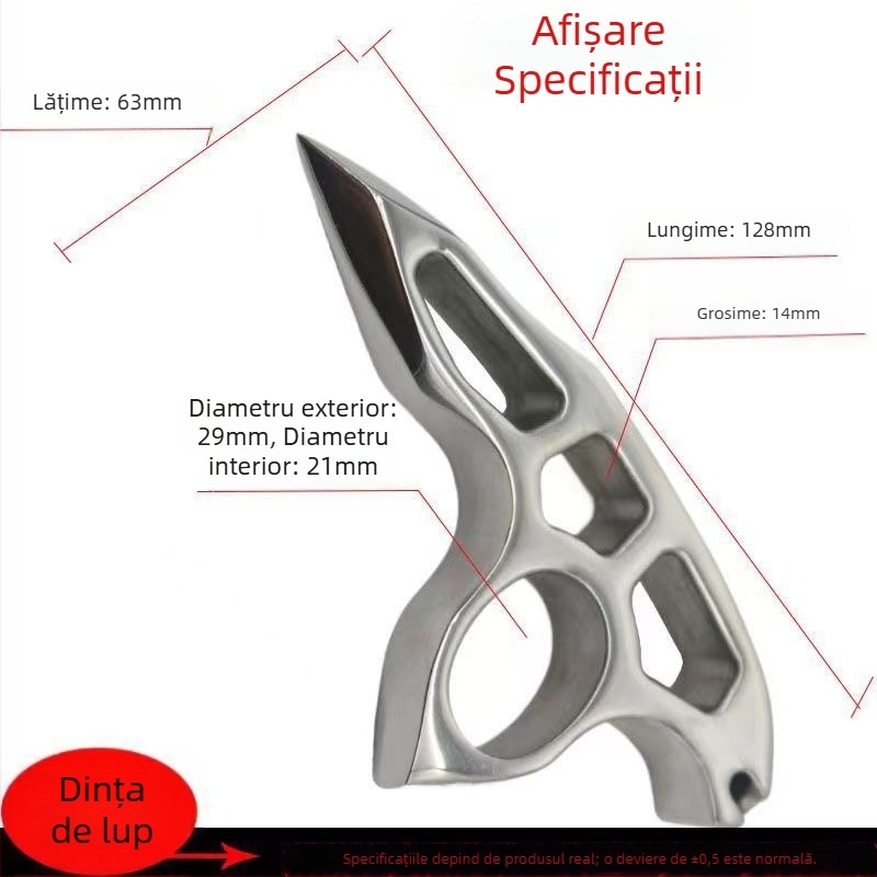 Inel de autoapărare - oțel inoxidabil, portabil, instrument de supraviețuire pentru salvare de urgență (Material: oțel inoxidabil; Utilizare: autoapărare; Portabilitate: portabil; Salvare de urgență; Unelte de supraviețuire)