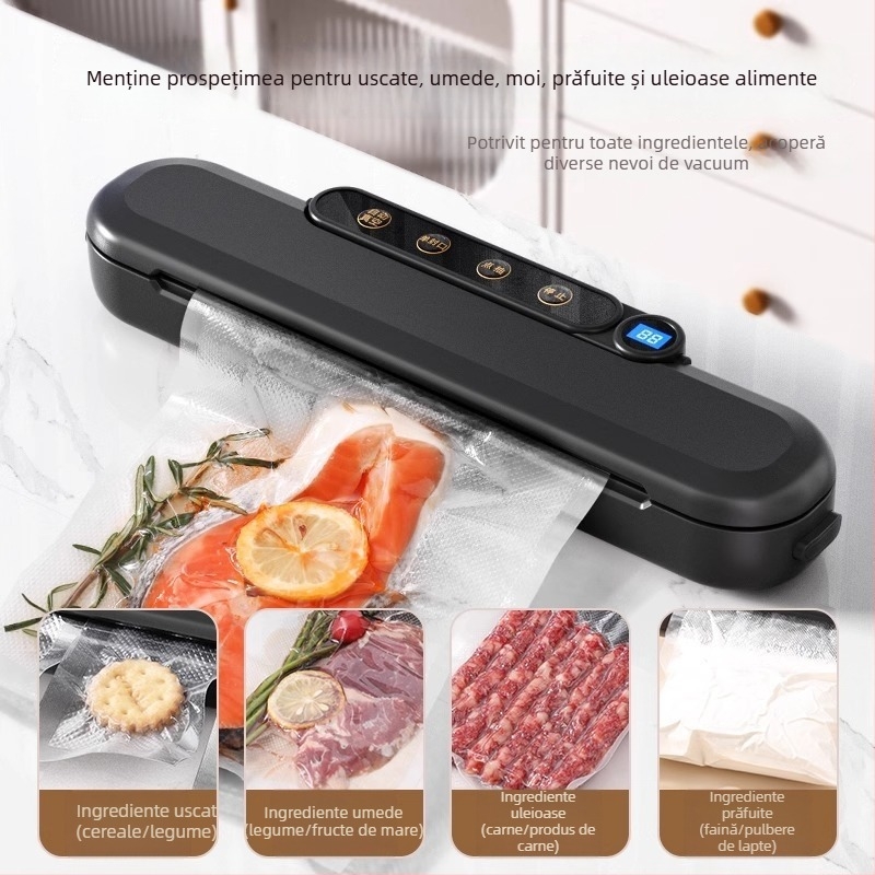 Mașină de sigilat în vid pentru ambalarea alimentelor, ABS, diametru 30 cm, 110 W, 220 V, capacitate 1501-2000 ml