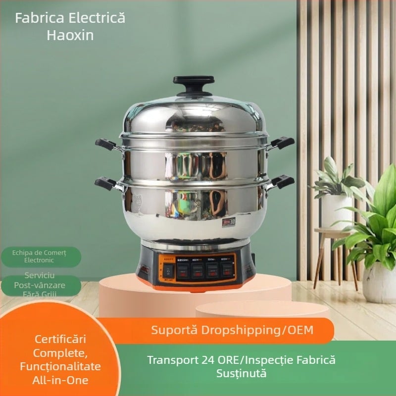 Aburitor electric pentru uz casnic, capacitate 2,1–4 L, pentru 4–5 persoane, 1 vas interior, control cu buton