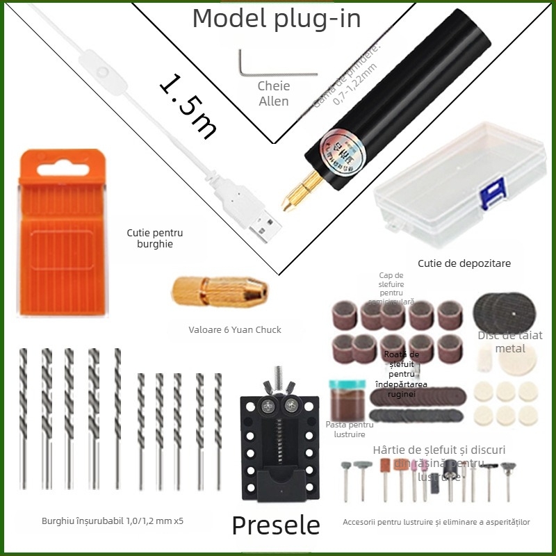 Craftsman polizor electric de mână pentru nefrită și sculptură în lemn, viteză variabilă fără trepte, 3.7V-5V, cablu 1 m, alimentare la priză, unealtă multifuncțională