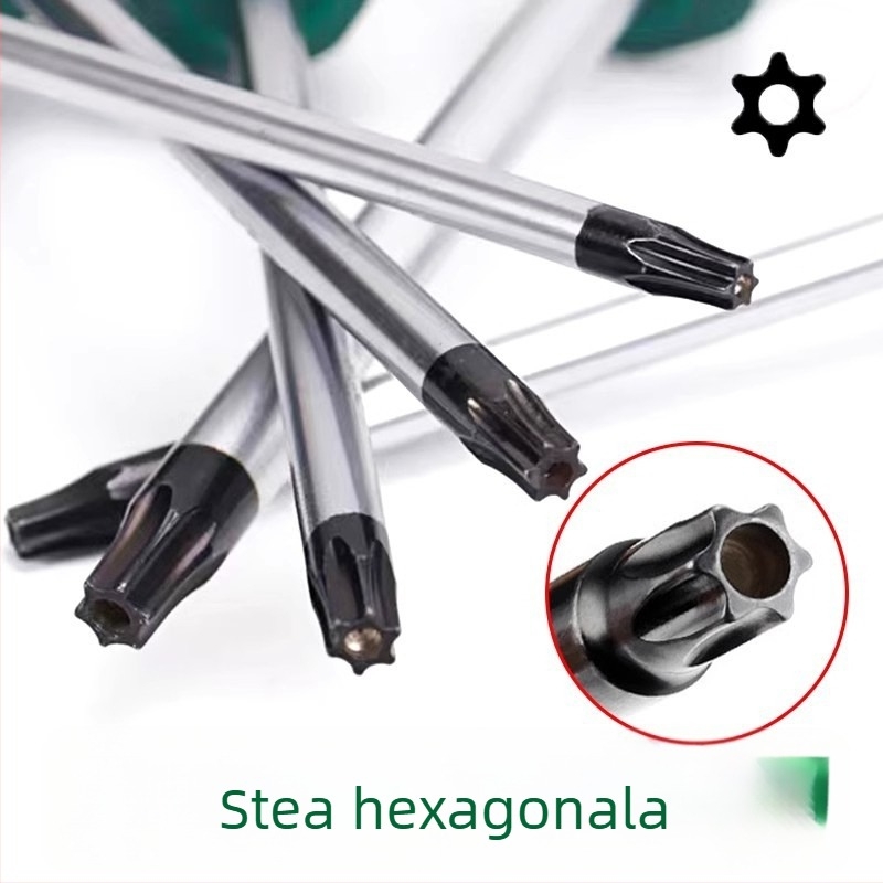 Set de șurubelnițe Torx cu gaură de agățare, T10–T30, oțel crom-vanadiu, izolat, magnetic, mâner din plastic