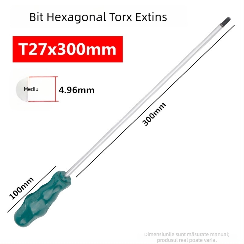 Set de șurubelnițe Torx cu gaură de agățare, T10–T30, oțel crom-vanadiu, izolat, magnetic, mâner din plastic
