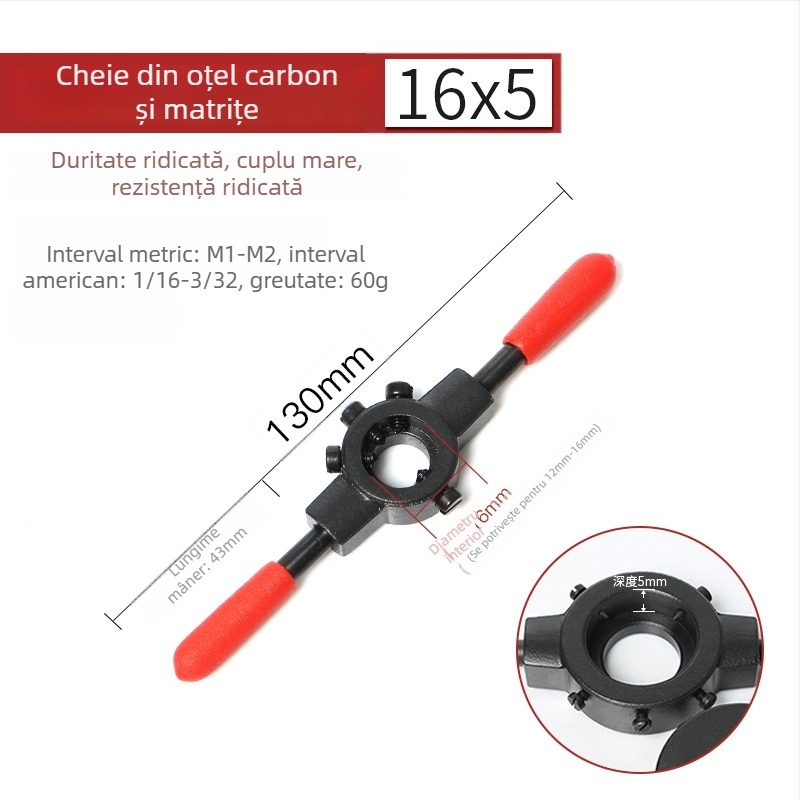 Weiligu Set Manual pentru Filetare cu Mâner Anti-Alunecare