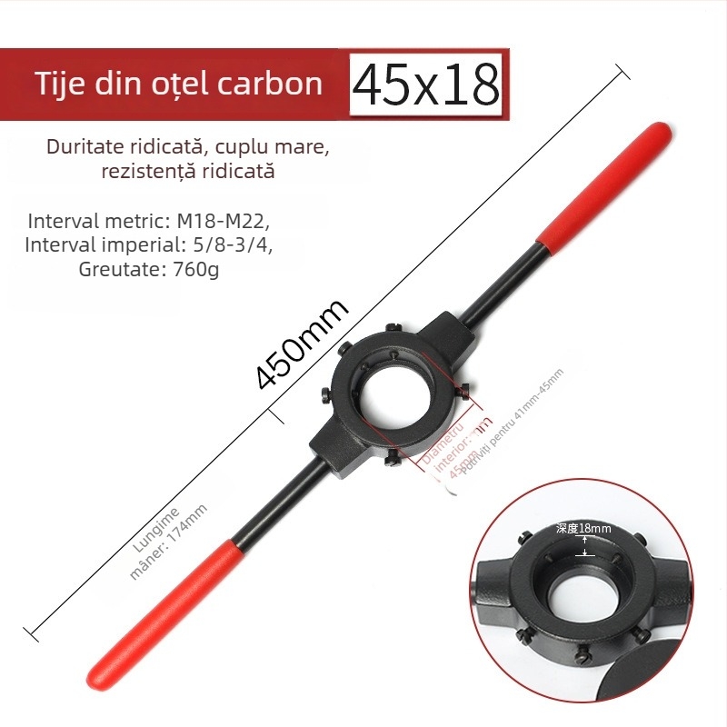 Weiligu Set Manual pentru Filetare cu Mâner Anti-Alunecare