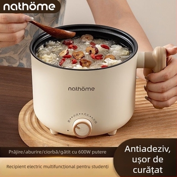 Oală electrică cu grill și abur, capacitate 2 L, pentru 2–3 persoane, vas interior ceramic, control prin buton, toate într-un singur dispozitiv, model YL-5