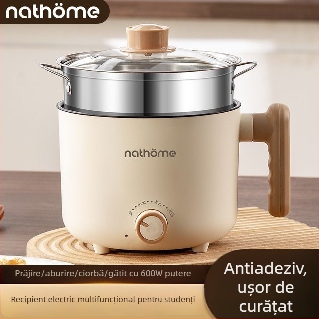 Oală electrică cu grill și abur, capacitate 2 L, pentru 2–3 persoane, vas interior ceramic, control prin buton, toate într-un singur dispozitiv, model YL-5