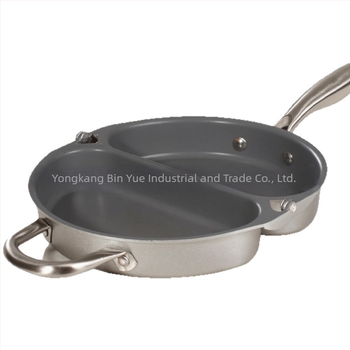 Oală multifuncțională cu fund dublu și strat antiaderent - aluminiu, greutate 1,5 kg, adâncime 5 cm